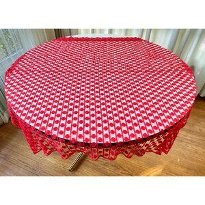 Vintage 70s net woven curtain, red mesh panel, price for each, 3 sizes available